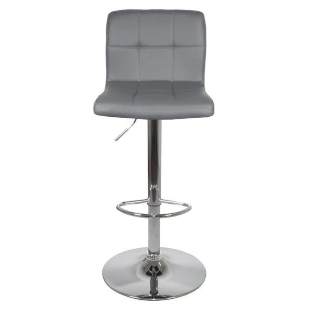 minimalist-durable-PU-grey-leather-bar-stool-with-chrome-metal-base