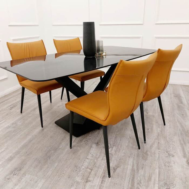 modern-160cm-rectangular-black-sintered-stone-dining-table-and-modern-dining-chairs-dining-table-set-for-6