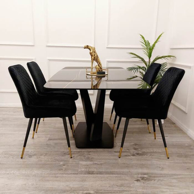 modern-160cm-rectangular-black-sintered-stone-dining-table-and-modern-dining-chairs-dining-table-set-for-6