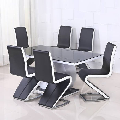 modern-black-tempered-glass-dining-table-with-high-gloss-tabletop-and-white-base