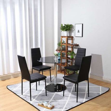 modern-black-round-glass-dining-table-90cm-with-chrome-metal-base