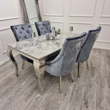 modern-grey-marble-dining-table-with-stainless-steel-frame-and-classic-velvet-dining-chairs-with-lion-knocker-dining-table-set-for-6-to-8