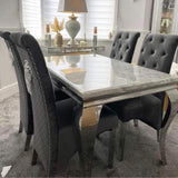 modern-rectangular-grey-marble-dining-table-and-high-back-velvet-dining-chairs-with-lion-knocker-modern-dining-table-set-for-6-to-8