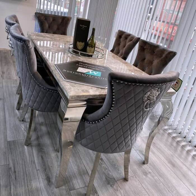 modern-rectangular-grey-marble-dining-table-and-velvet-lion-knocker-back-dining-chairs-modern-kitchen-table-set-for-6-to-8