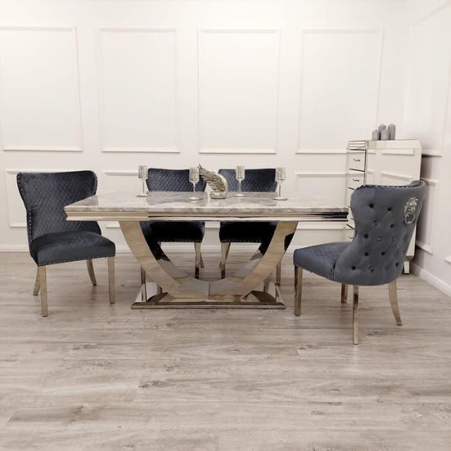 modern-rectangular-grey-marble-dining-table-with-U-base-and-wide-back-grey-velvet-dining-chairs-modern-dining-table-set-for-6-to-8