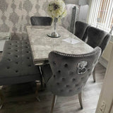 modern-rectangular-grey-marble-dining-table-with-U-base-and-wide-back-grey-velvet-dining-chairs-modern-dining-table-set-for-6-to-8