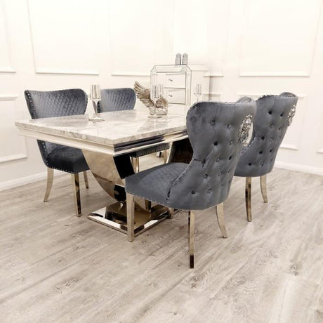 modern-rectangular-grey-marble-dining-table-with-U-base-and-wide-back-grey-velvet-dining-chairs-modern-dining-table-set-for-6-to-8