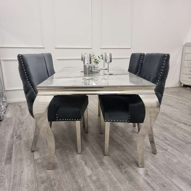 modern-rectangular-grey-marble-dining-table-with-stainless-steel-frame-and-velvet-dining-chairs-with-deep-buttoned-back-dining-table-set-for-6-to-8