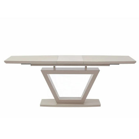 modern-rectangular-high-gloss-extending-dining-table-in-brown-with-stainless-steel-base-160cm