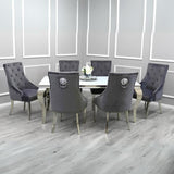 modern-rectangular-white-glass-dining-table-and-classic-velvet-dining-chairs-with-lion-knocker-dining-table-set-for-6-to-8