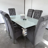 Classic-4-8-Seater-white-glass-dining-table-rectangular-tempered-glass-top-stainless-steel-curved-legs