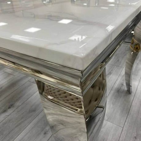 modern-4-8-Seater-white-marble-dining-table-rectangular-marble-top-stainless-steel-curved-legs