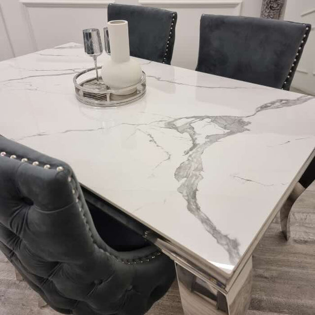 modern-rectangular-white-marble-dining-table-with-stainless-steel-frame-and-velvet-dining-chairs-with-deep-buttoned-back-dining-table-set-for-6