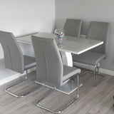 Lymington Modern 6 Seater Rectangular High Gloss Dining Table With Glass Top 160cm