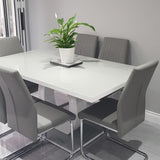 modern-grey-tempered-glass-dining-table-with-high-gloss-tabletop-and-white-base