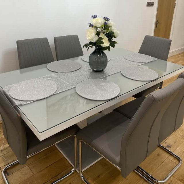 modern-grey-tempered-glass-dining-table-with-high-gloss-tabletop-and-white-base