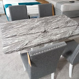 Modern-Rectangular-Grey-Marble-Dining-Table-set-And-4-dark-Grey-Linen-Dining-Chairs-150cm