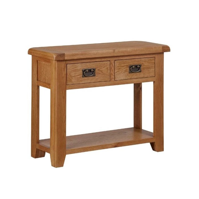 rustic-solid-oak-hallway-console-table-with-double-drawer