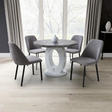 100cm-Grey-Modern-Marble-Round-Dining-Table-White-High-Gloss-Pedestal-Base-4-seater