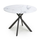 100cm-White-Industrial-White-Marble-Round-Dining-Set-Black-Crossover-Base-4-Seater