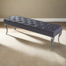 Classic Royal Style Soft Velvet Dining Bench 140cm With Chrome Legs