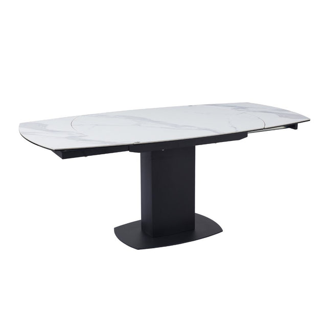 Modern-8-Seater-White-Marble-Ceramic-Rectangular-Extending-Dining-Table-Black-Metal-Pedestal-Base-120cm-180cm