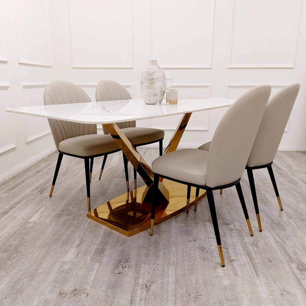 White marble store ceramic dining table