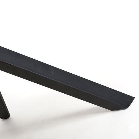 160cm-Wood-Industrial-Curved-Edge-Top-Dining-Table-Black-Cross-Over-Metal-Base-6-Seater#size_160cm